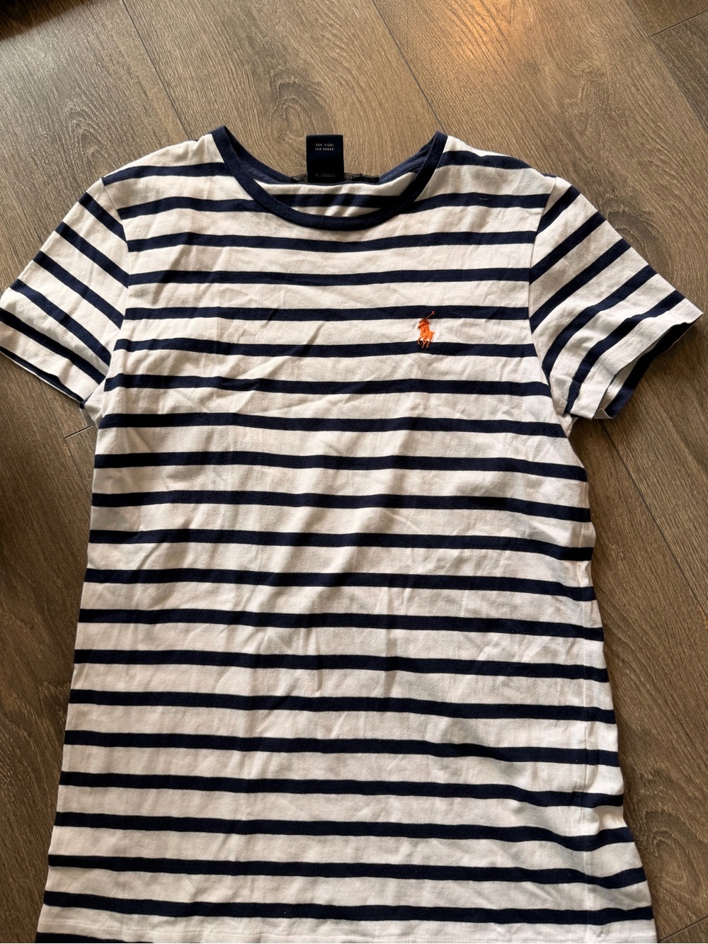 Ralph Lauren Sport Striped Crew Tee - White & Navy
